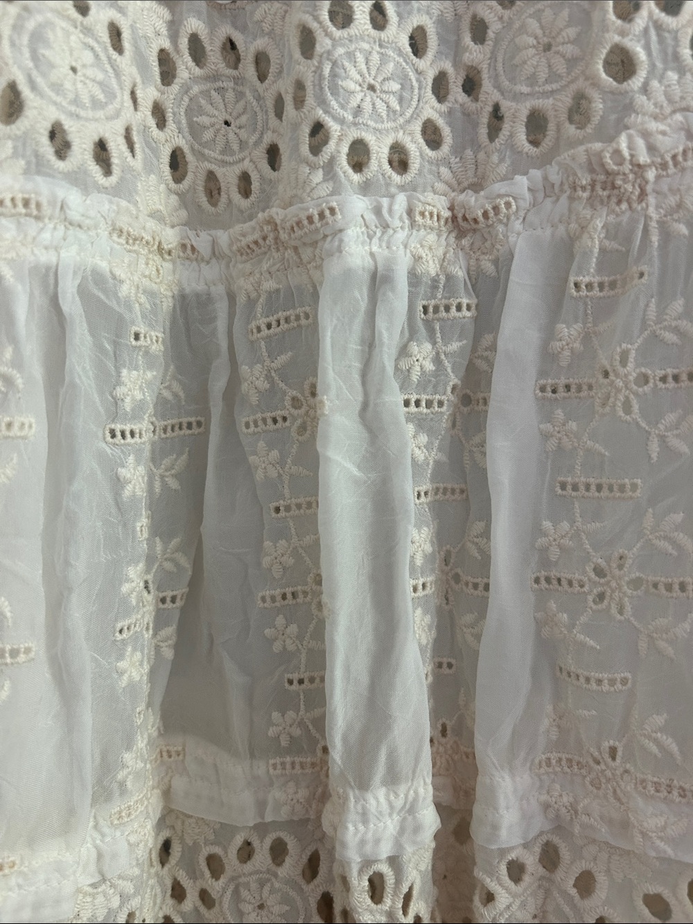 Johnny Was Ivory eyelet Tiered Maxi Dress - Picture 3 of 3